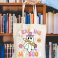 Teaching My Boos Ghost Teacher Cute Groovy Halloween Teacher Canvas Tote Bag, Groovy Teacher Tote Bags, funny gift