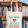Teaching In My Veins Jesus In My Heart God Christian Teacher Canvas Tote Bag, funny gift