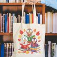 Thanksgiving Teacher Books Turkey Reading Book Canvas Tote Bag, funny gift