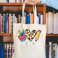 Tie Dye Hippie Peace Love Teach Teacher Appreciation Canvas Tote Bag, funny gift