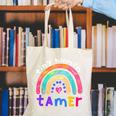 Tiny Human Tamer Watercolor Rainbow Daycare Teacher Canvas Tote Bag, funny gift Tiny Human Tamer Watercolor Rainbow Daycare Teacher Canvas Tote Bag, funny gift