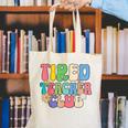Tired Teachers Club Groovy Teachers Back To School Canvas Tote Bag, funny gift