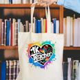 TK Teacher Transitional Kindergarten Heart Back To School Canvas Tote Bag, funny gift