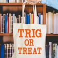 Trig Or Treat Trigonometry Math Teacher Halloween Canvas Tote Bag, funny gift