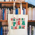 Verry Merry Speech Language Pathologist Teacher Christmas Canvas Tote Bag, funny gift