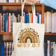 Wild About Reading Teacher Back To School Leopard Rainbow Canvas Tote Bag, funny gift