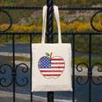 American Flag Teachers Students Apple 4th Of July Vintage Canvas Tote Bag, funny design American Flag Teachers Students Apple 4th Of July Vintage Canvas Tote Bag, funny design