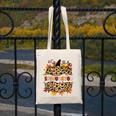 Autumn Fall SPED ED Teacher Thankful Grateful Pumpkin Retro Canvas Tote Bag, funny design
