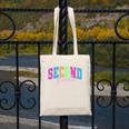 Back To School Neon Checkered Second Grade Colorful Teacher Canvas Tote Bag, funny design Back To School Neon Checkered Second Grade Colorful Teacher Canvas Tote Bag, funny design