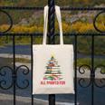 All Booked For Christmas Xmas Tree Teacher Holiday Pajamas Canvas Tote Bag, funny design