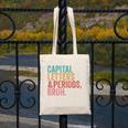 Capital Letters And Periods Bruh Teacher Canvas Tote Bag, funny design
