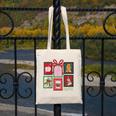 Christmas Teacher Stamps Canvas Tote Bag, funny design