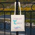 Cute Mermaid Librarian Teacher Dive Into A Good Book Reading Canvas Tote Bag, funny design