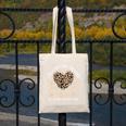 Daycare Provider Teacher Childcare Worker Leopard Heart Fun Canvas Tote Bag, funny design