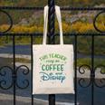 Disney This Teacher Runs On Coffee And Disney Gradient Logo Canvas Tote Bag, funny design