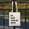 Eat Sleep Teach Art Repeat Teaching Art Teacher Canvas Tote Bag, funny design