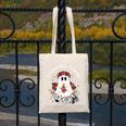 Espooky Vibes Maestra Halloween Spanish Mexican Teacher Canvas Tote Bag, funny design