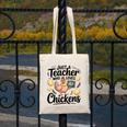 Just a Teacher Who Loves Chickens Chicken Farm Animal Lover Canvas Tote Bag, funny design