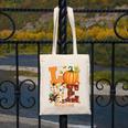Love Preschool Teacher Turkey Thanksgiving Autumn Fall Canvas Tote Bag, funny design