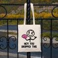 Nerdy Hey You Dropped This Brain Math Teacher Canvas Tote Bag, funny design