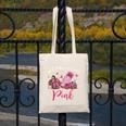 In October We Wear Pink Apple Teacher Daisy Breast Cancer Canvas Tote Bag, funny design