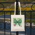 One Lucky Teacher Coquette Bow St Patricks Day Teacher Canvas Tote Bag, funny design One Lucky Teacher Coquette Bow St Patricks Day Teacher Canvas Tote Bag, funny design
