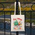 One Merry Teacher Groovy Christmas Tree Pjs Xmas Teacher Canvas Tote Bag, Groovy Teacher Gifts, funny design