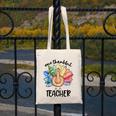 One Thankful Teacher Turkey Pencil Thanksgiving Teachers Canvas Tote Bag, funny design