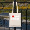 Retro I Love Hot Teachers Vintage I Heart Hot Teacher Men Women Girls Kids Canvas Tote Bag, funny design