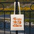 Retro I Teach The Cutest Turkey Thanksgiving Pumpkin Teacher Canvas Tote Bag, funny design