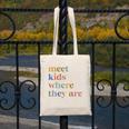 SPED Teacher SLP Meet Kids Where They Are Special Education Canvas Tote Bag, funny design SPED Teacher SLP Meet Kids Where They Are Special Education Canvas Tote Bag, funny design