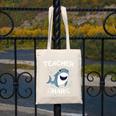 Teacher Shark Teaching Back To School Kindergarten Canvas Tote Bag, funny design
