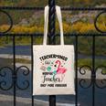 Teachermingo Like A Normal Teacher Only More Fabulous Canvas Tote Bag, funny design