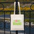 Teachers Love Brains Halloween Teacher Zombie Canvas Tote Bag, funny design
