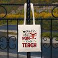 Teachers Oh What Fun It Is To Teach Cute Red Plaid Reindeer Canvas Tote Bag, funny design