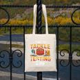 Test Day State Football Tackle Testing Day Sports Teacher Canvas Tote Bag, funny design