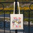 Trick Or Teach Groovy Teacher Halloween Retro Floral Ghost Canvas Tote Bag, Groovy Teacher Gifts, funny design