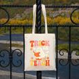 Trick Or Teach Halloween Shirt For Teacher Kids Floral Ghost Canvas Tote Bag, funny design