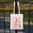 Trick Or Teach Halloween Teacher Floral Ghost Groovy Canvas Tote Bag, Groovy Teacher Gifts, funny design