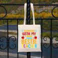 Twinning With My Bestie Teacher Boy Spirit Week Twin Day Canvas Tote Bag, funny design