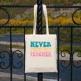 Never Underestimate A Public School Teacher Groovy Women Canvas Tote Bag, Groovy Teacher Gifts, funny design