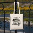 Weird Teachers Build Character School Pun Canvas Tote Bag, funny design