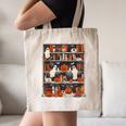 Cute Ghost Book Reading Books Lover Spooky Teacher Halloween Canvas Tote Bag, novelty gifts, funny gifts