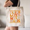 Fall In Love With Music Groovy Thanksgiving Music Teacher Men Women Girls Kids Canvas Tote Bag, novelty gifts, funny gifts