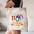 Librarian Boo Crew Teacher Student Halloween Costume Canvas Tote Bag, novelty gifts, funny gifts