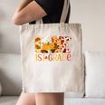 Love First Grade Happy Fall Thanksgiving Women 1st Teacher Canvas Tote Bag, novelty gifts, funny gifts