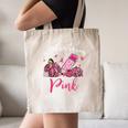 In October We Wear Pink Apple Teacher Daisy Breast Cancer Canvas Tote Bag, novelty gifts, funny gifts