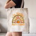 One Thankful Math Teacher Thanksgiving Autumn Fall Rainbow Canvas Tote Bag, novelty gifts, funny gifts
