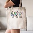 Peace Love Learn Tie Dye Teacher Kids 100th Days Of School Canvas Tote Bag, novelty gifts, funny gifts
