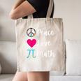 Peace Love Math Maths Teacher Pi Symbol Men Women Canvas Tote Bag, novelty gifts, funny gifts